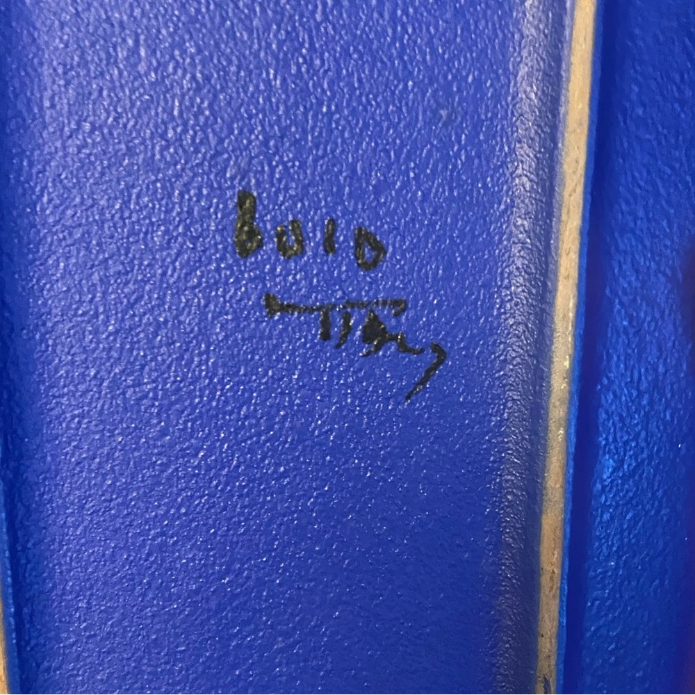 Vintage Bitossi Blue Glaze Campus Pattern Italian Rectangular Plate - Picture 12 of 13